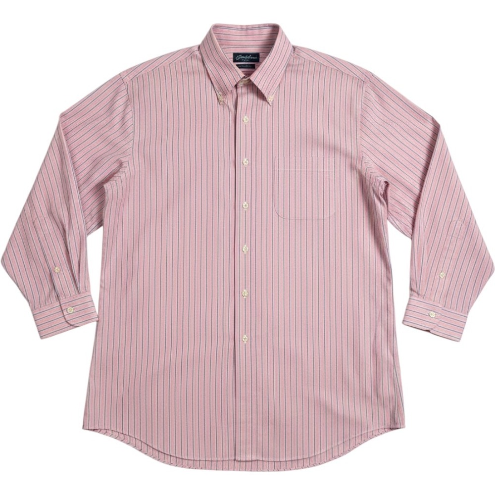 Brooks Brothers Mens Striped Button Down Shirt Slim Fit Non Iron Dress Shirt